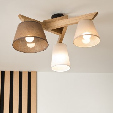 Candelabro integrado ANTONIO 3xE14/40W/230V carvalho