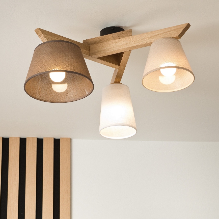 Candelabro integrado ANTONIO 3xE14/40W/230V carvalho