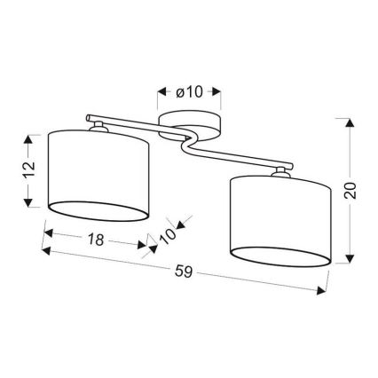 Candelabro integrado BAN 2xE14/40W/230V