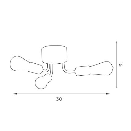 Candelabro integrado BRENDA 3xE27/60W/230V preto