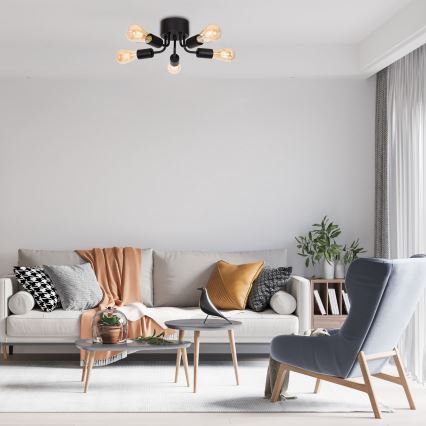 Candelabro integrado BRENDA 5xE27/60W/230V preto