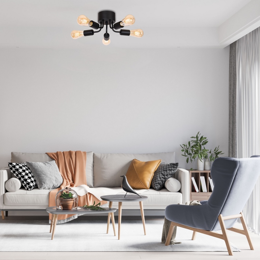 Candelabro integrado BRENDA 5xE27/60W/230V preto