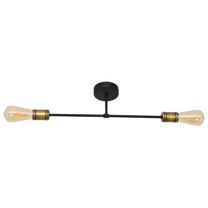 Candelabro integrado CAMBRIDGE 2xE27/15W/230V preto/dourado