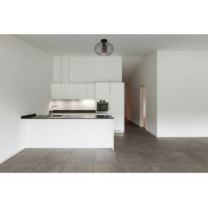 Candelabro integrado CORRINI 1xE27/60W/230V diâmetro 25 cm preto/cinzento