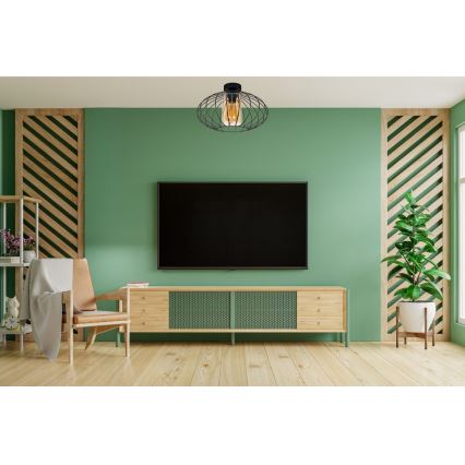 Candelabro integrado CORRINI 1xE27/60W/230V diâmetro 34 cm preto/bege