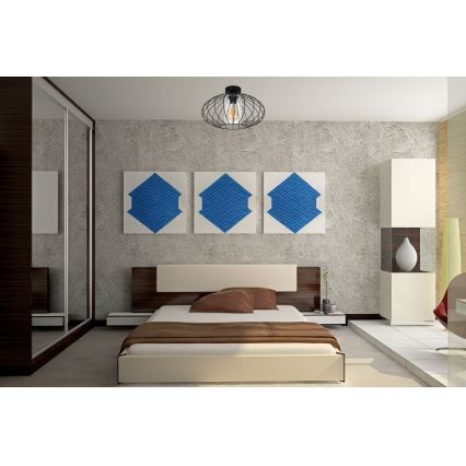 Candelabro integrado CORRINI 1xE27/60W/230V diâmetro 34 cm preto/transparente