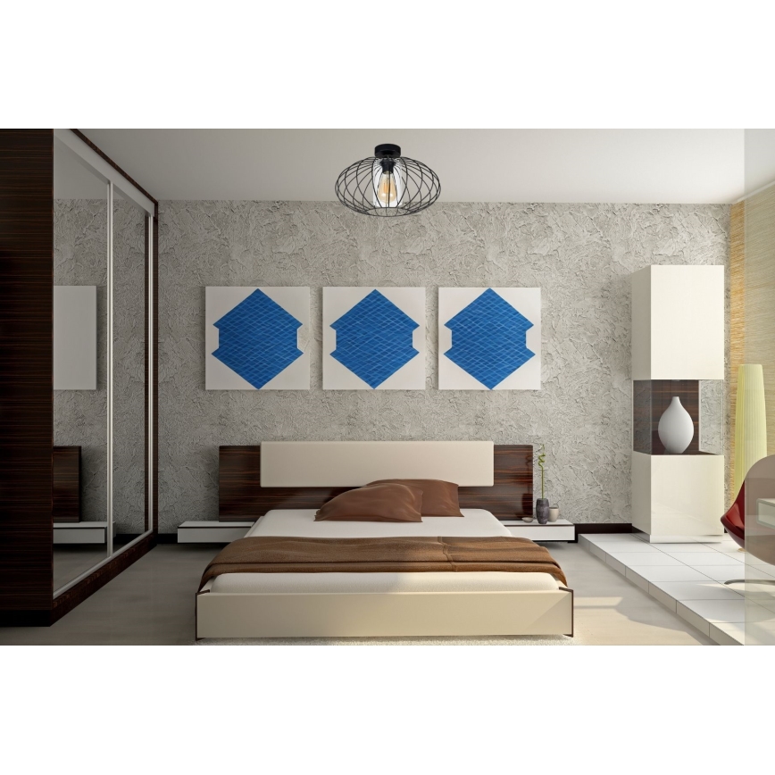 Candelabro integrado CORRINI 1xE27/60W/230V diâmetro 34 cm preto/transparente