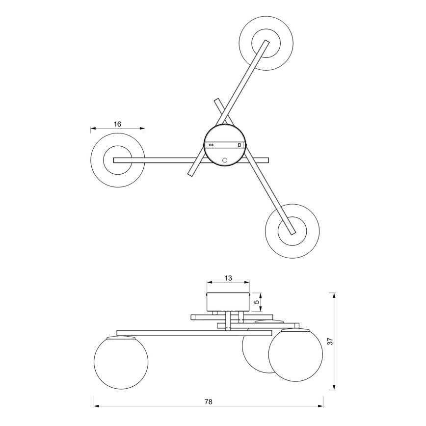 Candelabro integrado DAGA 3xE14/60W/230V