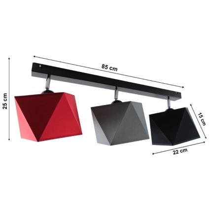 Candelabro integrado DIAMENT 3xE27/60W/230V
