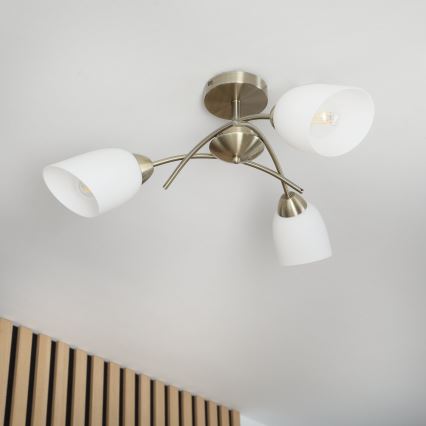 Candelabro integrado DONNA 3xE27/60W/230V pátina