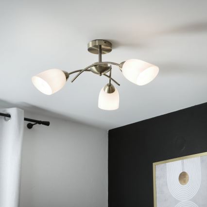 Candelabro integrado DONNA 3xE27/60W/230V pátina