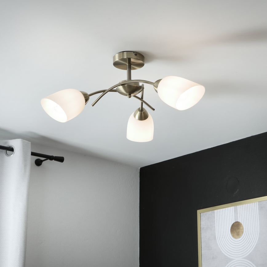 Candelabro integrado DONNA 3xE27/60W/230V pátina