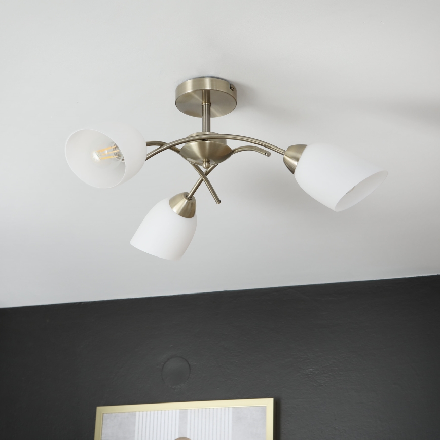 Candelabro integrado DONNA 3xE27/60W/230V pátina