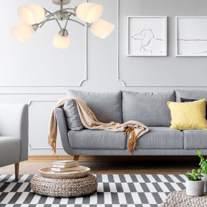 Candelabro integrado DONNA 5xE27/60W/230V níquel