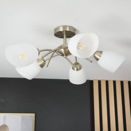 Candelabro integrado DONNA 5xE27/60W/230V pátina