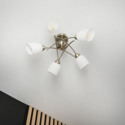 Candelabro integrado DONNA 5xE27/60W/230V pátina