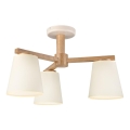 Candelabro integrado ELLIE 3xE27/15W/230V creme/carvalho