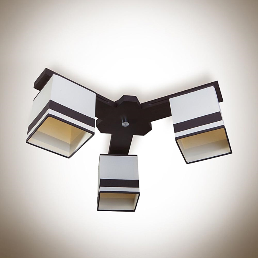 Candelabro integrado GRANADA 3xE27/60W/230V castanho