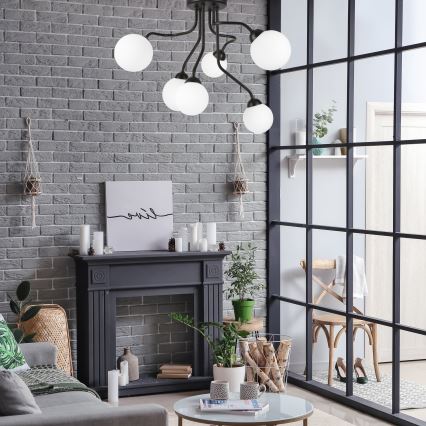 Candelabro integrado HOLLY 6xG9/5W/230V preto