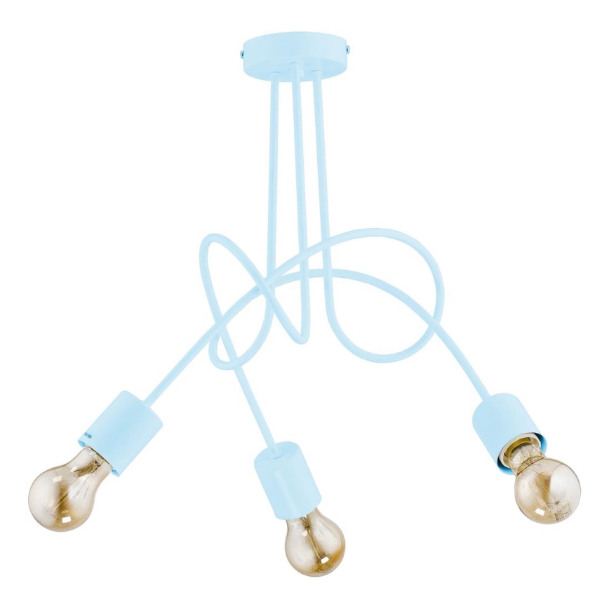 Candelabro integrado infantil  TANGO 3xE27/60W/230V AZUL