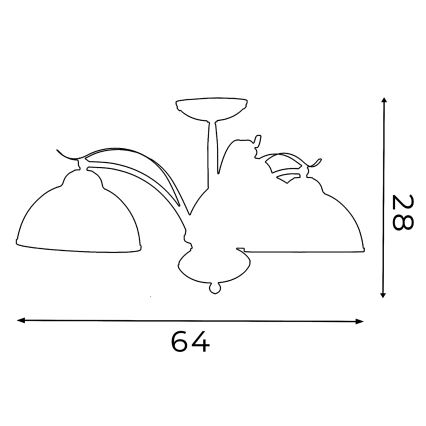 Candelabro integrado KORFU 3xE27/60W/230V