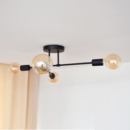 Candelabro integrado LED CAMBRIDGE 4xE27/8W/230V preto
