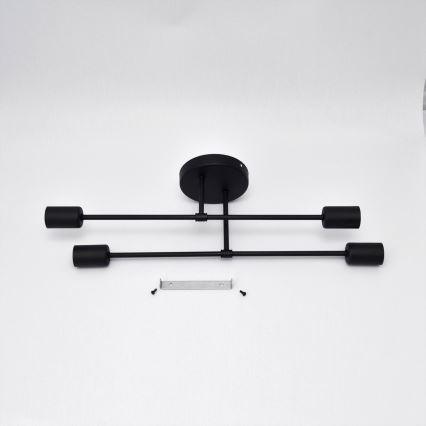 Candelabro integrado LED CAMBRIDGE 4xE27/8W/230V preto