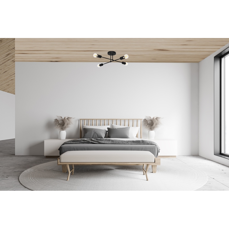 Candelabro integrado LED CAMBRIDGE 4xE27/8W/230V preto