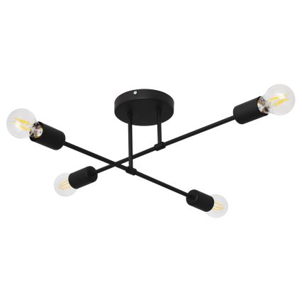 Candelabro integrado LED CAMBRIDGE 4xE27/8W/230V preto