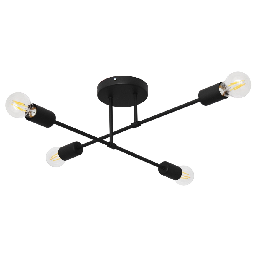 Candelabro integrado LED CAMBRIDGE 4xE27/8W/230V preto