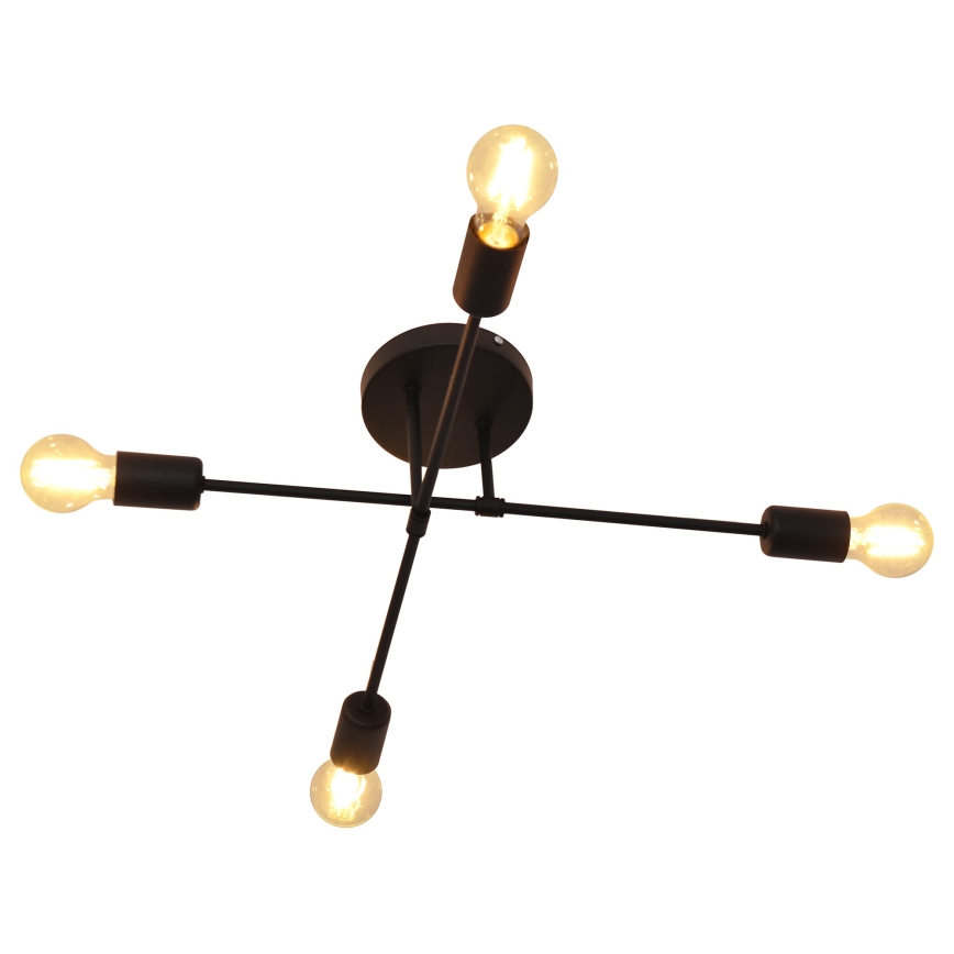 Candelabro integrado LED CAMBRIDGE 4xE27/8W/230V preto