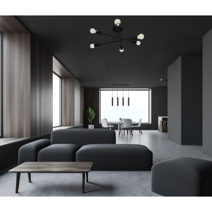 Candelabro integrado LED CAMBRIDGE 6xE27/8W/230V preto