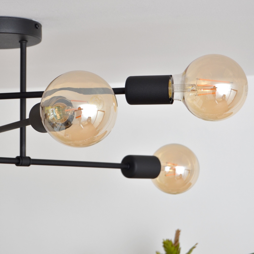 Candelabro integrado LED CAMBRIDGE 6xE27/8W/230V preto