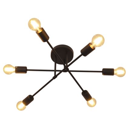 Candelabro integrado LED CAMBRIDGE 6xE27/8W/230V preto