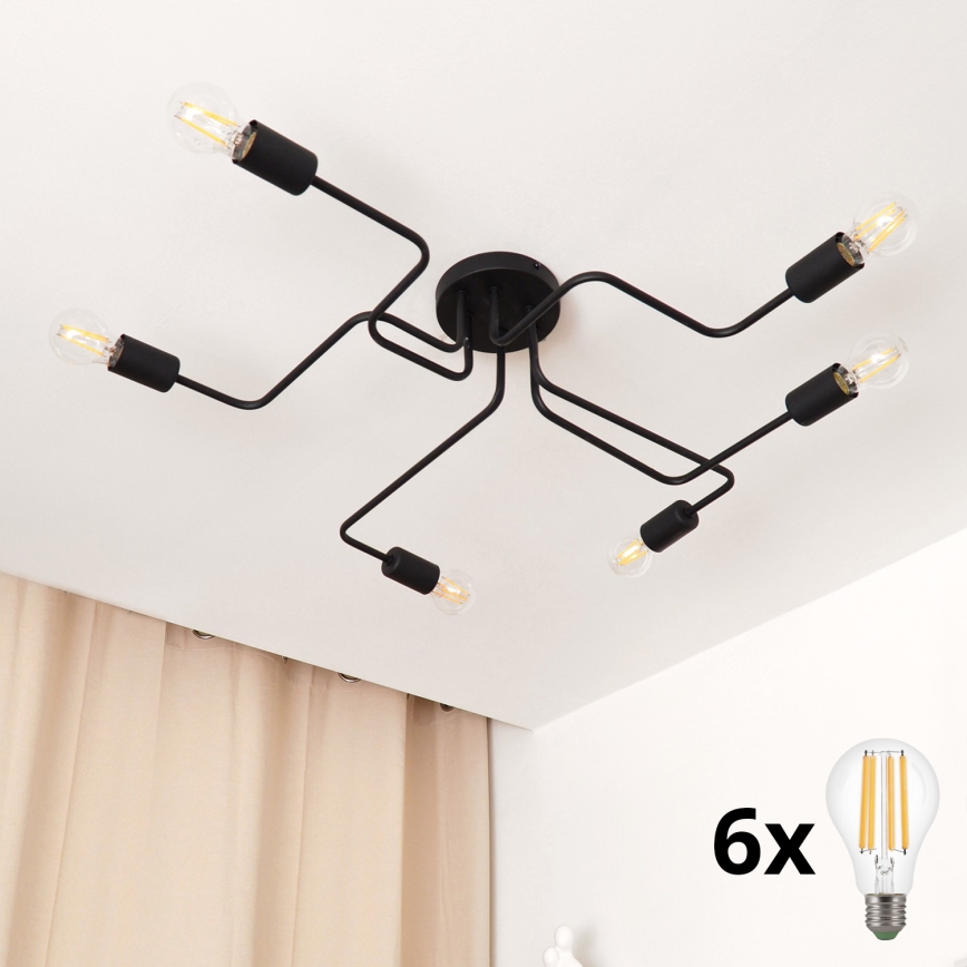 Candelabro integrado LED TUBE 6xE27/15W/230V