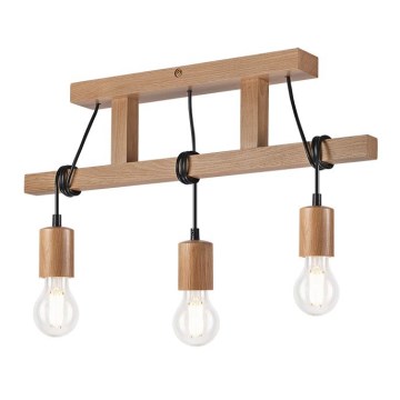 Candelabro integrado LEON 3xE27/60W/230V carvalho