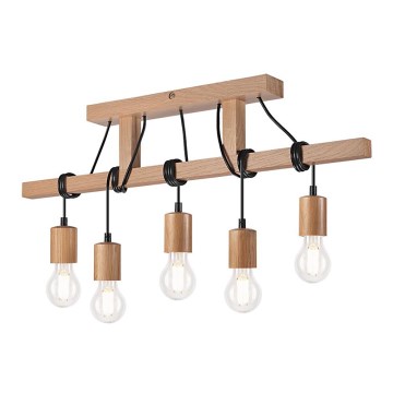 Candelabro integrado LEON 5xE27/60W/230V carvalho