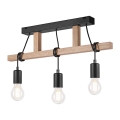 Candelabro integrado LEONIDAS 3xE27/60W/230V carvalho