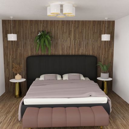 Candelabro integrado LOFT SHADE 5xE27/60W/230V branco/dourado