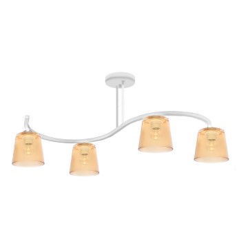 Candelabro integrado LUCEA 4xE27/15W/230V branco/laranja