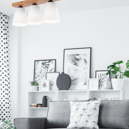 Candelabro integrado LULA 3xE27/60W/230V carvalho