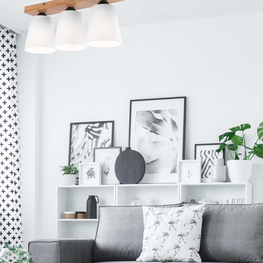 Candelabro integrado LULA 3xE27/60W/230V carvalho