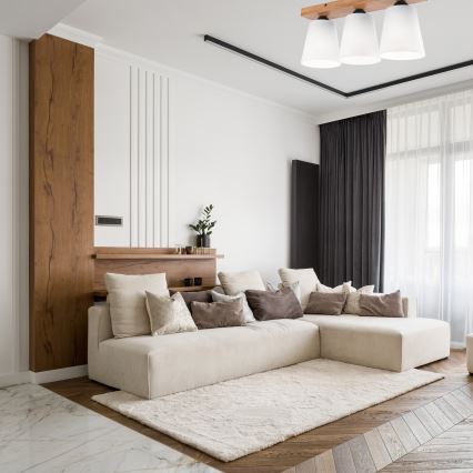 Candelabro integrado LULA 3xE27/60W/230V carvalho