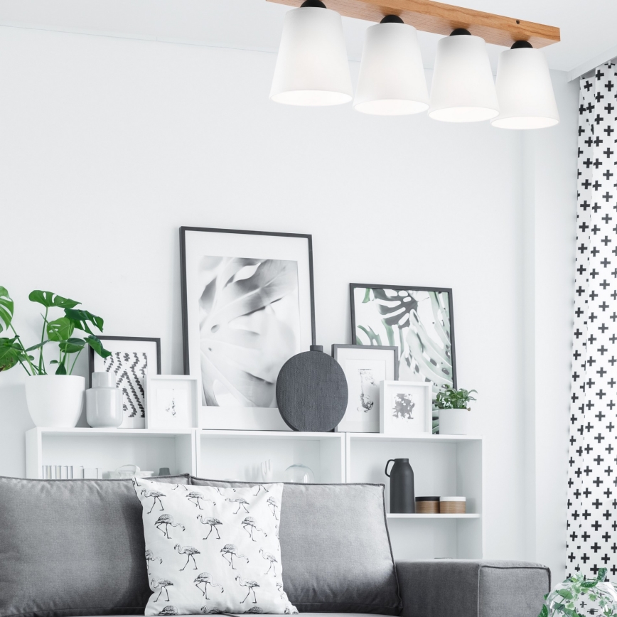 Candelabro integrado LULA 4xE27/60W/230V carvalho