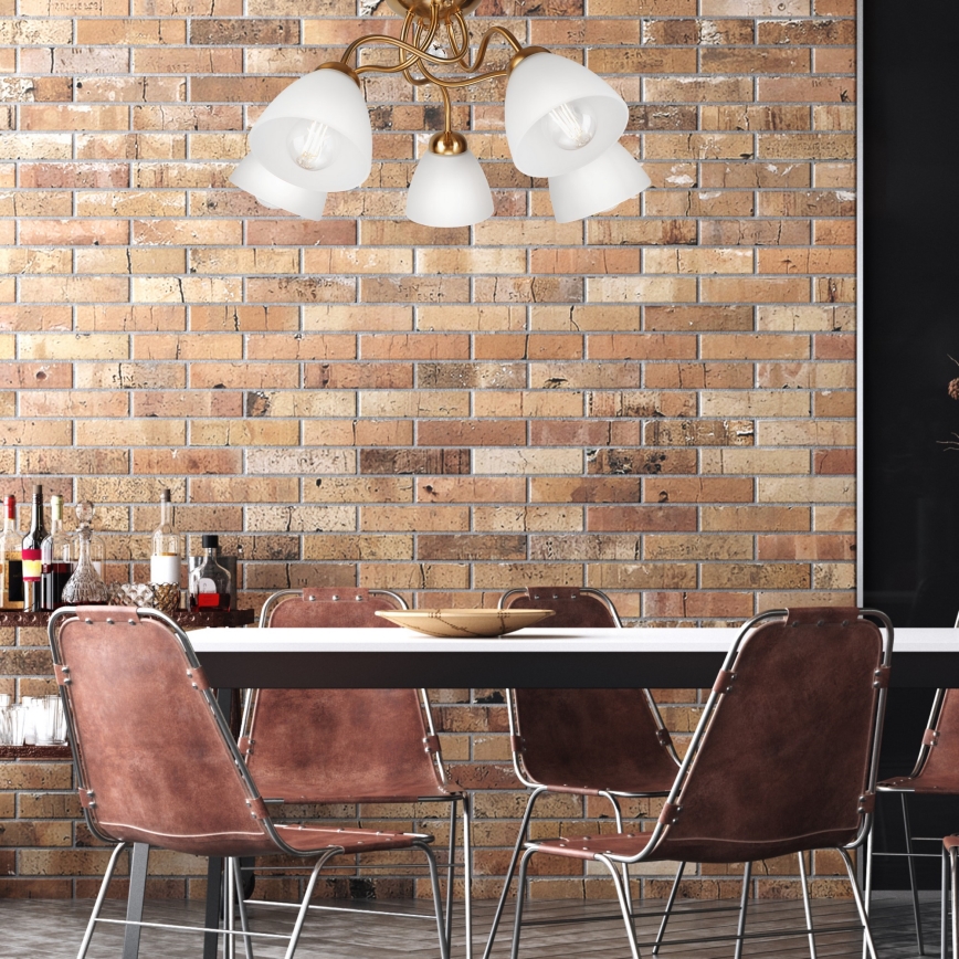 Candelabro integrado MIRANDA 1xE27/60W/230V dourado