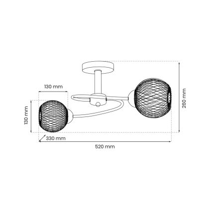 Candelabro integrado OAKLAND 2xE27/60W/230V