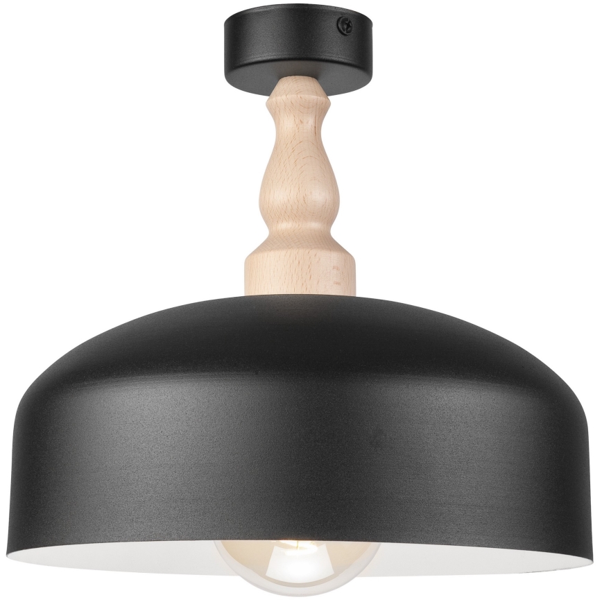 Candelabro integrado RINA 1xE27/15W/230V preto/faia