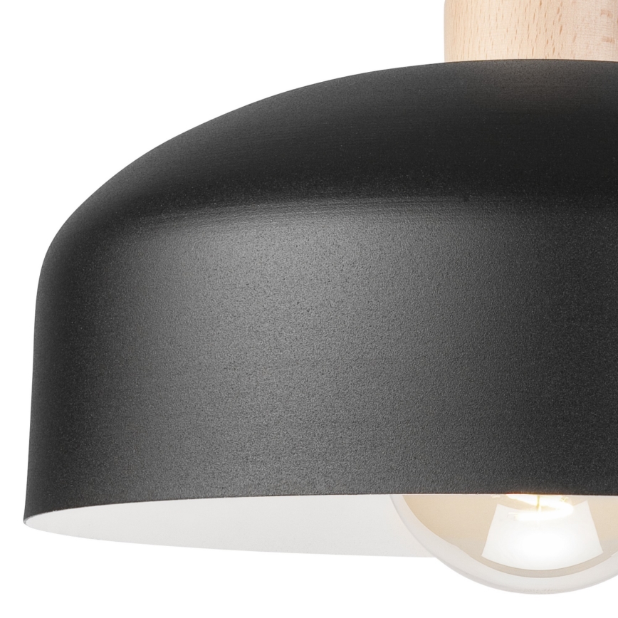 Candelabro integrado RINA 1xE27/15W/230V preto/faia