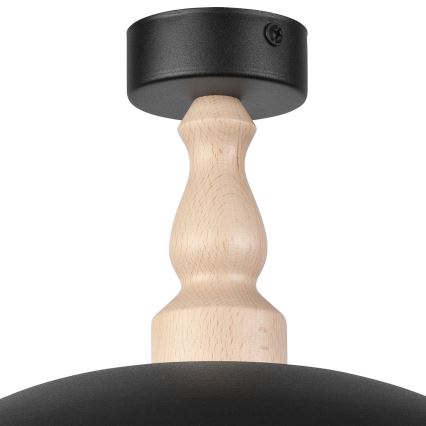 Candelabro integrado RINA 1xE27/15W/230V preto/faia