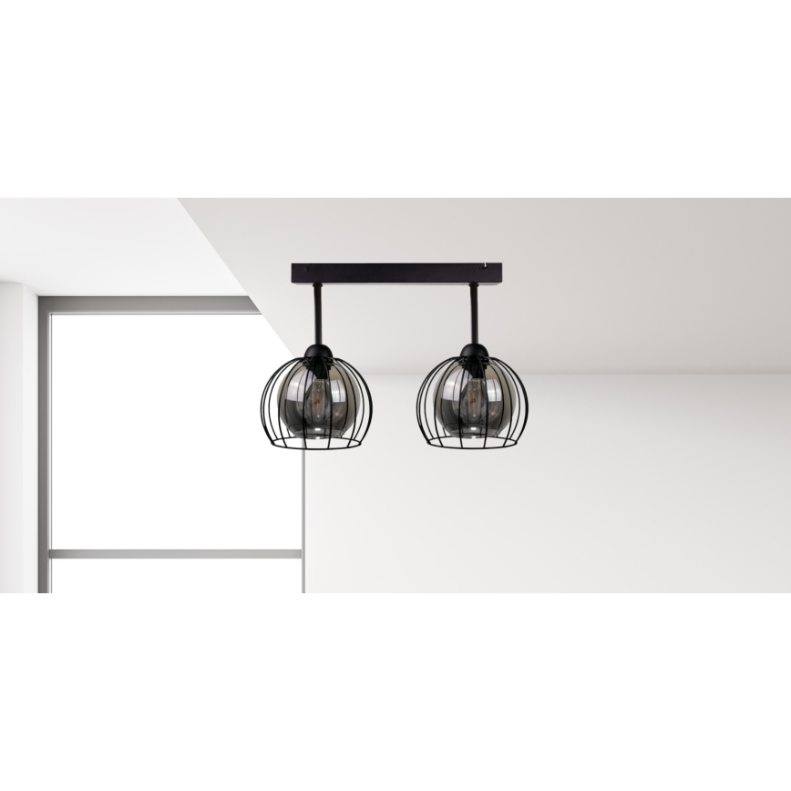 Candelabro integrado SOLO BLACK 2xE27/60W/230V